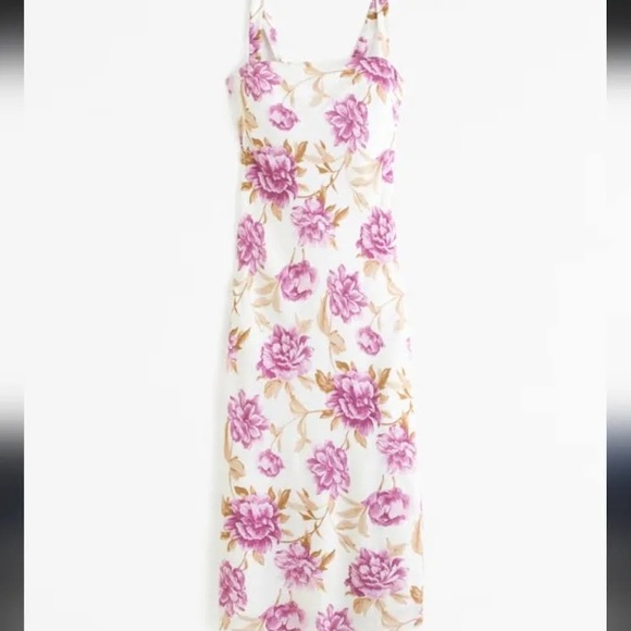 Abercrombie & Fitch Dresses & Skirts - Abercrombie & Fitch Crepe Slip Midi Dress in Cream Floral